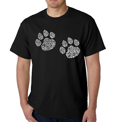 LA Pop Art Men's Meow Cat Word T-Shirt - 100% Cotton Crew Neck Short Sleeve