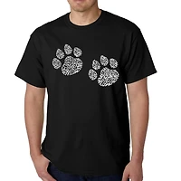LA Pop Art Men's Meow Cat Word T-Shirt - 100% Cotton Crew Neck Short Sleeve