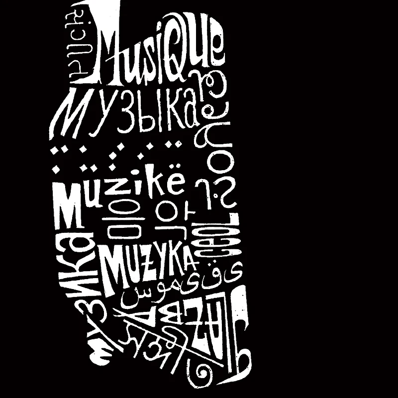 LA Pop Art Headphones - Languages Mens Word Hooded Sweatshirt