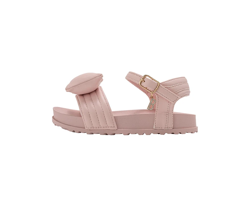 bebe Girl's Bow Accent Platform Sandals with Ankle Strap
