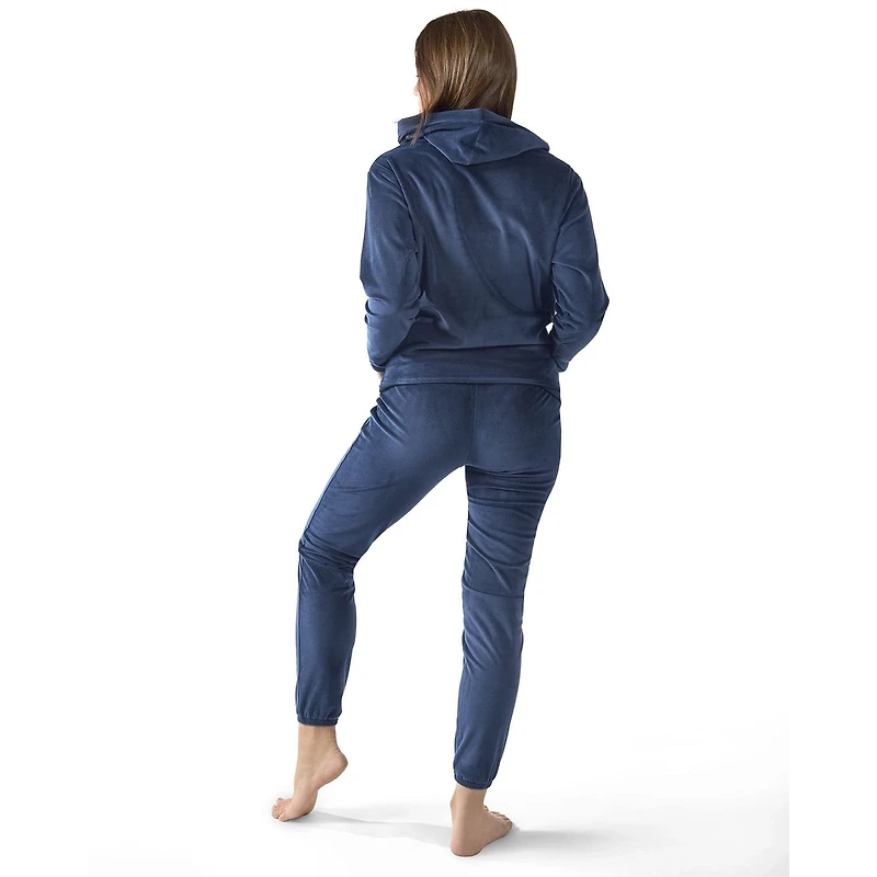 MeMoi Women's 2 Piece Plush Ribbed Velour Hooded Sweatshirt Set