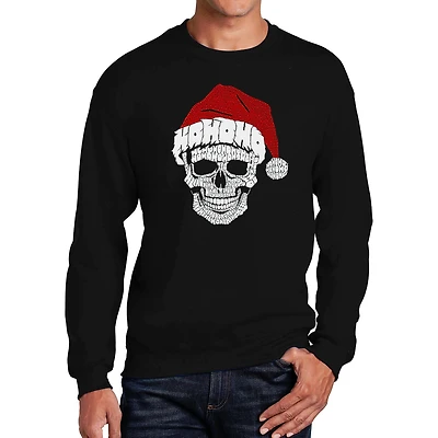 LA Pop Art Santa Skull - Men's Word Crew Sweatshirt