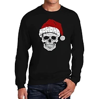 LA Pop Art Santa Skull - Men's Word Crew Sweatshirt