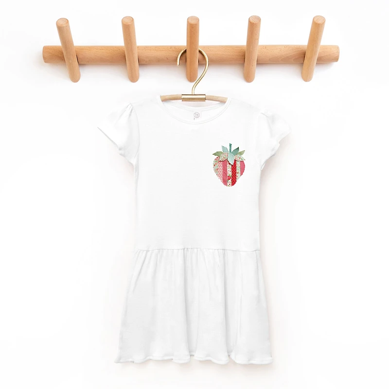 The Juniper Shop - Strawberry Faux Patchwork Toddler Graphic Dress