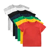 MyKids-USA Toddler Unisex Solid Short-Sleeve Summer Top 2-3