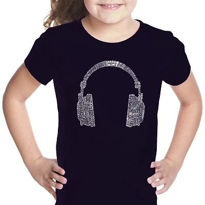 LA Pop Art Girl's Word T-shirt - Headphones