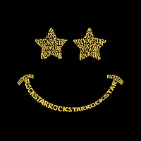 LA Pop Art Rockstar Smiley - Women's Word Hooded Sweatshirt