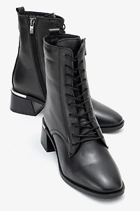 Forever & Always Womens Avia Leather Block Heel Boot
