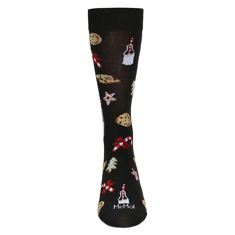 MeMoi Men's Milk & Cookies Holiday Crew Socks
