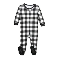 Leveret Baby Plaid Cotton Footed Pajamas
