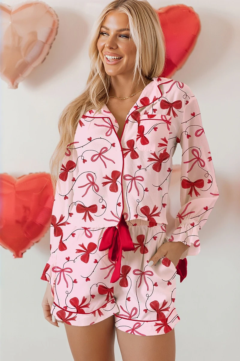 Threaded Pear Women's Laurel Pcs Pajama Set Long Sleeve Top