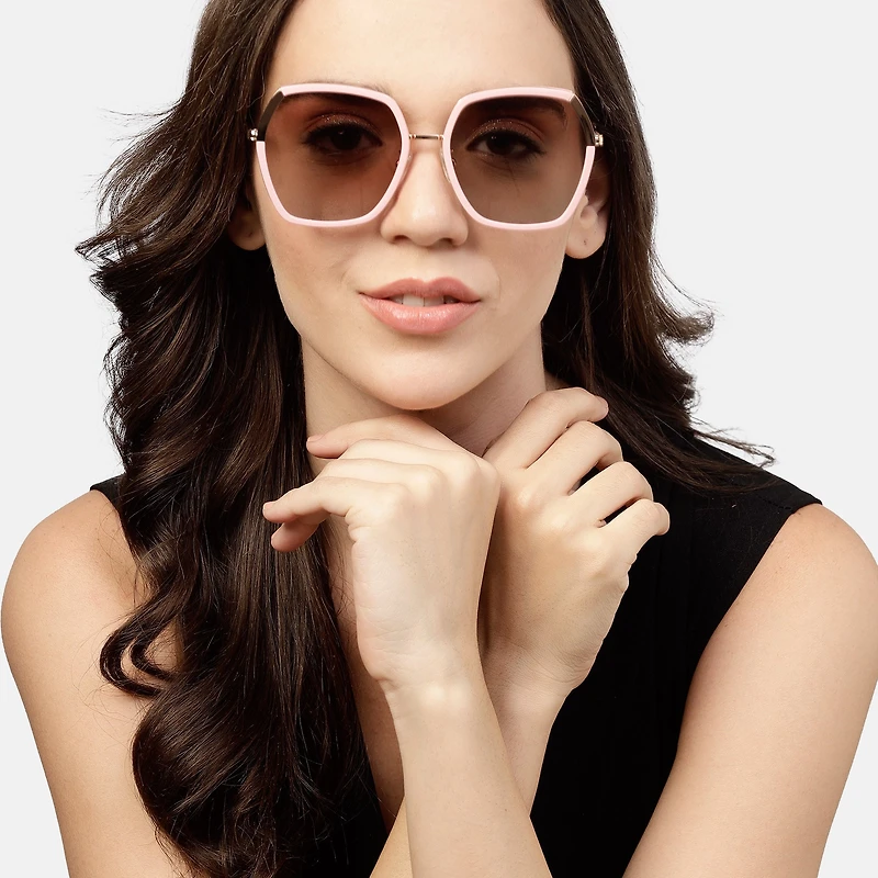 AGP PARIS Women's Square Acetate Polarized Lens UV400 Sunglasses