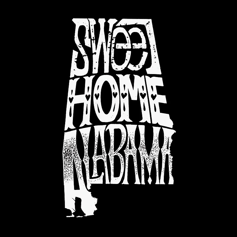 LA Pop Art Men's Sweet Home Alabama Word T-Shirt