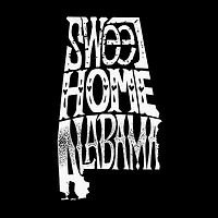 LA Pop Art Men's Sweet Home Alabama Word T-Shirt