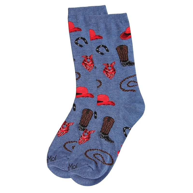 MeMoi Western Theme Bamboo Blend Crew Socks