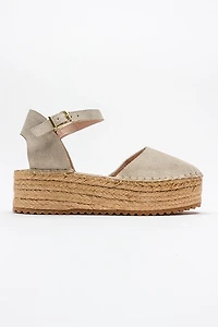 Forever & Always Womens Viba Leather Esprarille Platform Wedge Sandalss