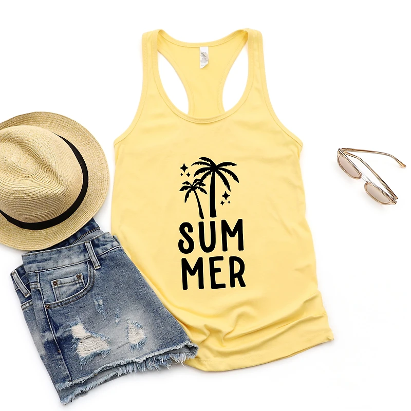 Simply Sage Market - Summer Palm Women's Graphic Racerback Tank Top