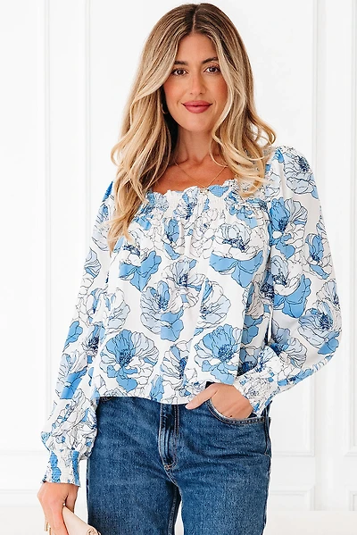 Threaded Pear Women's Lolakara Long Sleeve Blouse Top