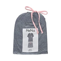 MeMoi Women's Stripe Tee Cotton Blend Pajama Set