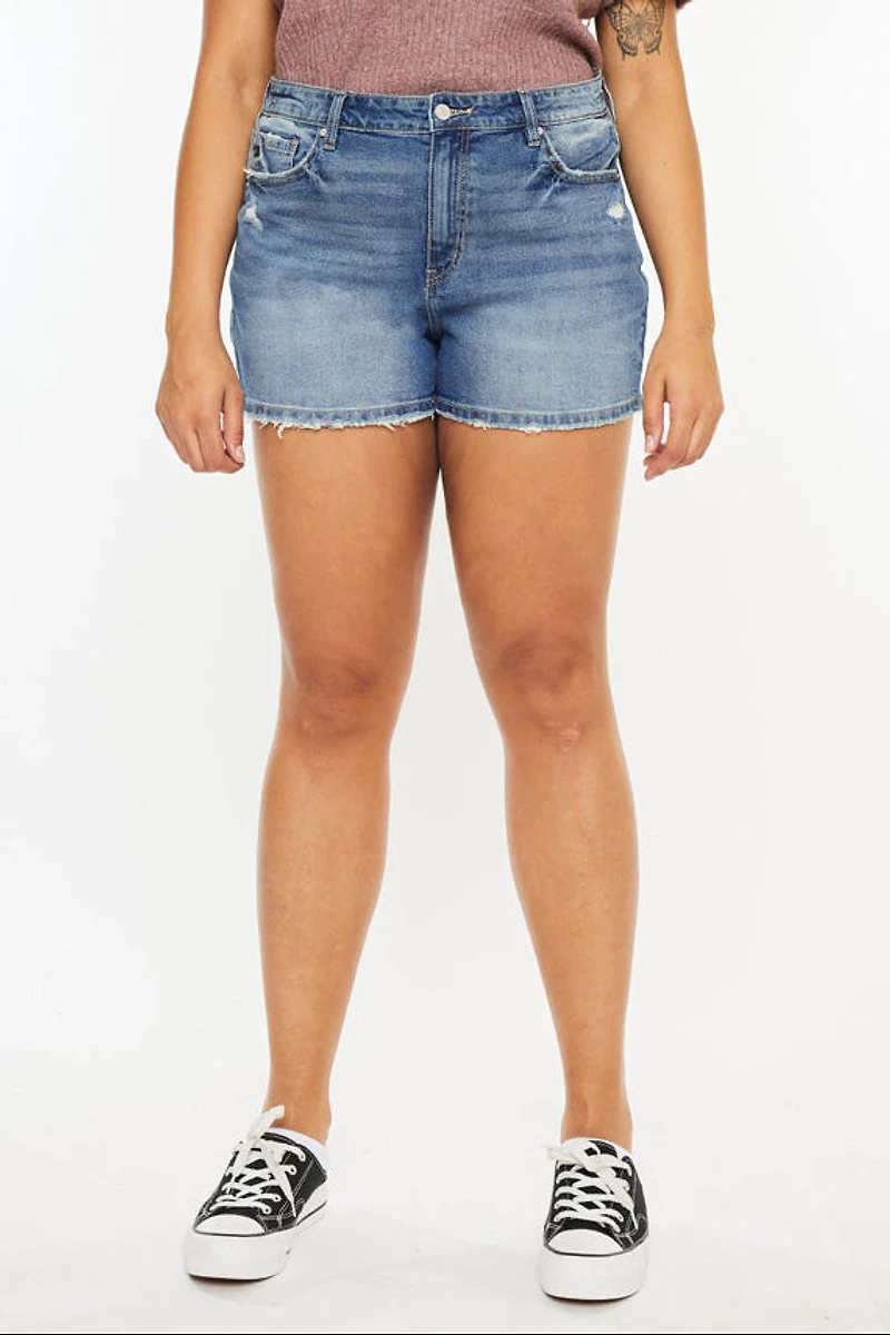 KanCan Women's Plus High Rise Mom Shorts Phyllis