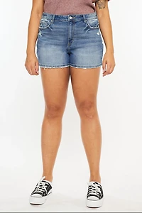 KanCan Women's Plus High Rise Mom Shorts Phyllis