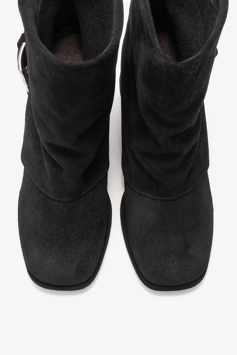 Forever & Always Womens Lore Leather Block Heel Boots