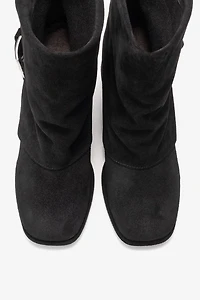 Forever & Always Womens Lore Leather Block Heel Boots