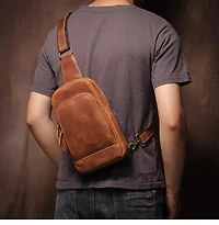 Steel Horse Leather Unisex Erling Leather Sling Bag | Crossbody Leather Pack