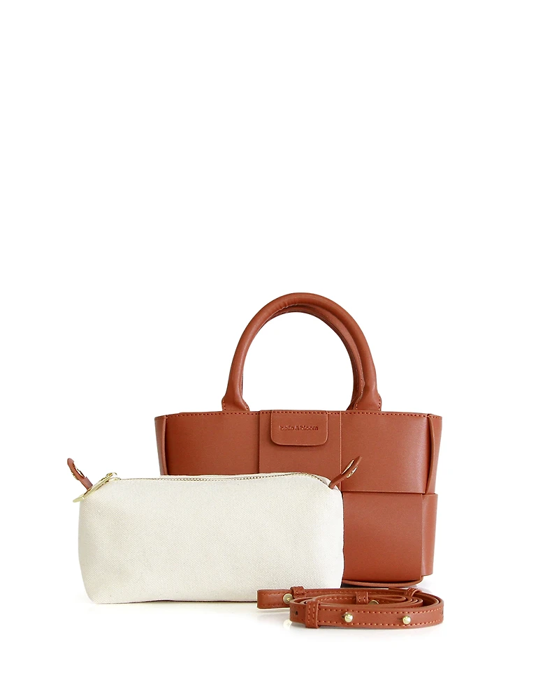 Belle & Bloom Womens Little Love Woven Crossbody Bag