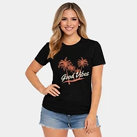Simply Sage Market - Good Vibes Palm Trees Women's Short Sleeve Graphic T-Shirt