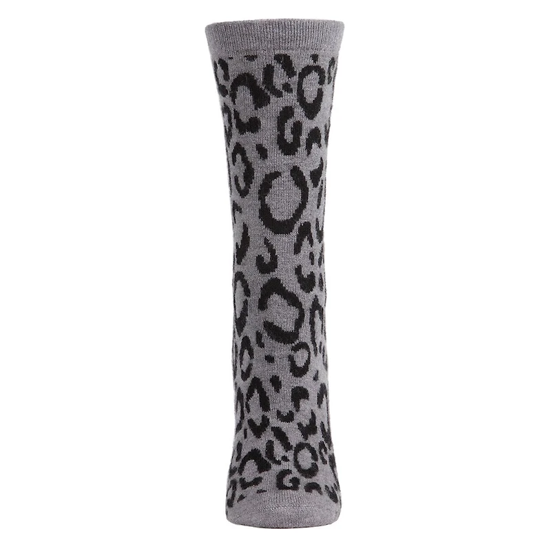 MeMoi Natori Animal Print Cashmere Blend Crew Socks
