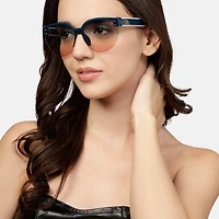 AGP PARIS Women's Clubmaster Acetate Gradient Lens UV400 Sunglasses