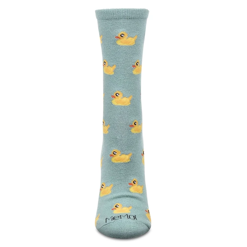 MeMoi Rubber Ducks Bamboo Blend Crew Socks