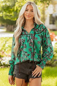 Threaded Pear Women's Elouise Shirred Puff Sleeve Blouse