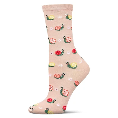 MeMoi Women's Snails Rayon From Bamboo Crew Socks