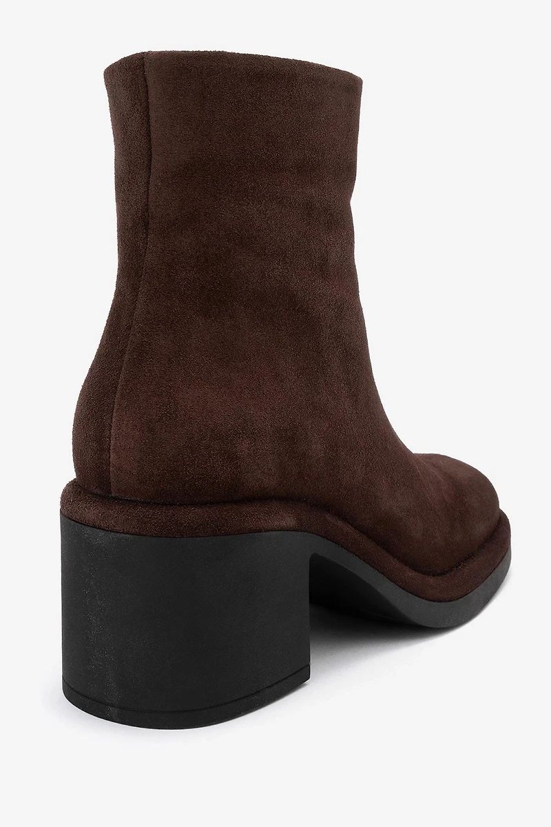 Forever & Always Womens Junae Leather Block Heel Boots
