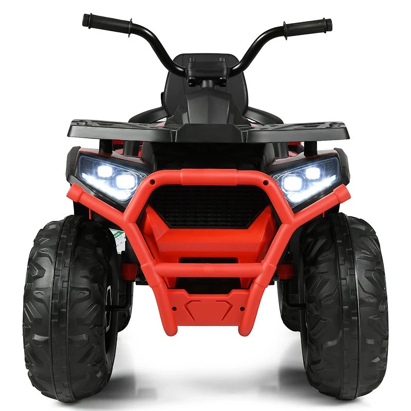 SUGIFT Kids Red 12V Ride On 4-Wheeler ATV Quad with MP3 and LED Lights 44.5-in W 30-in H 110-lb Rider Capacity