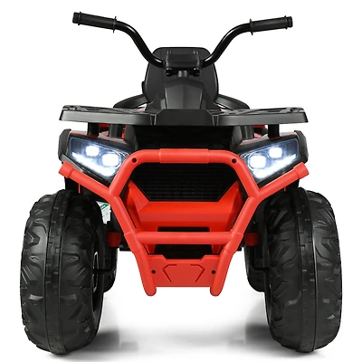 SUGIFT Kids Red 12V Ride On 4-Wheeler ATV Quad with MP3 and LED Lights 44.5-in W 30-in H 110-lb Rider Capacity
