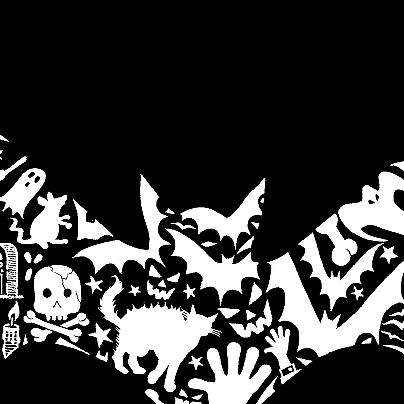 LA Pop Art Men's Word T-Shirt - Bat Pics, Short Sleeve