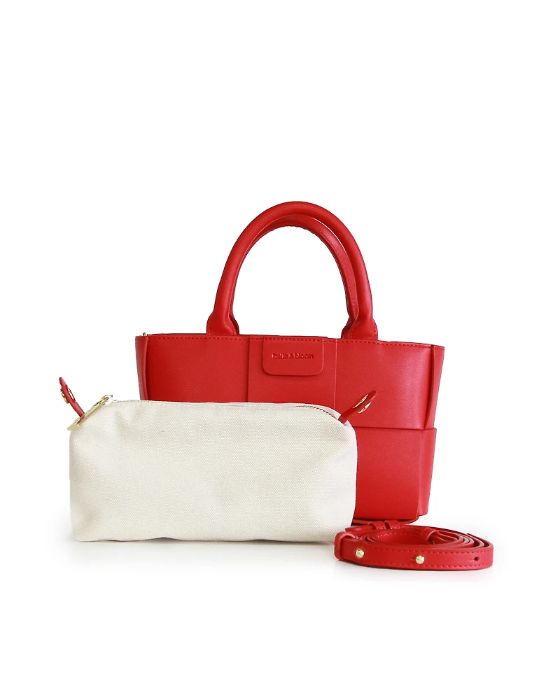 Belle & Bloom Womens Little Love Woven Crossbody Bag