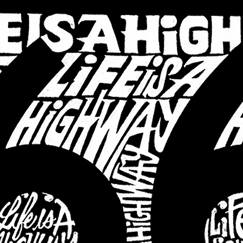 LA Pop Art Men's Route 66 Word T-Shirt - Life Is A Highway