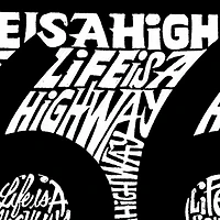 LA Pop Art Men's Route 66 Word T-Shirt - Life Is A Highway