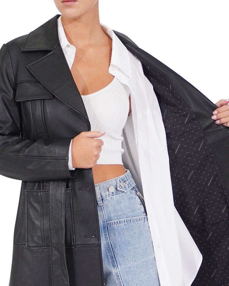 Belle & Bloom Womens Unstoppable Leather Trench
