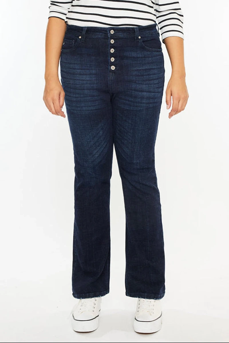 Kancan Women's Plus High Rise Bootcut Jeans Teresa