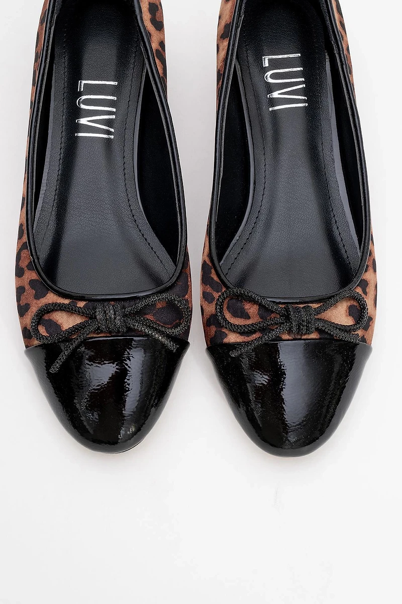 Prologue Shoes Womens Julien Bow Detail Block Heel Flat