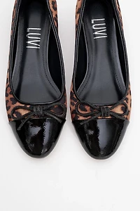 Prologue Shoes Womens Julien Bow Detail Block Heel Flat