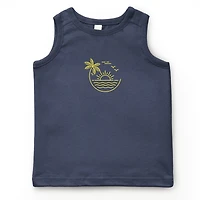The Juniper Shop - Embroidered Beach Sunset Youth Tank Top