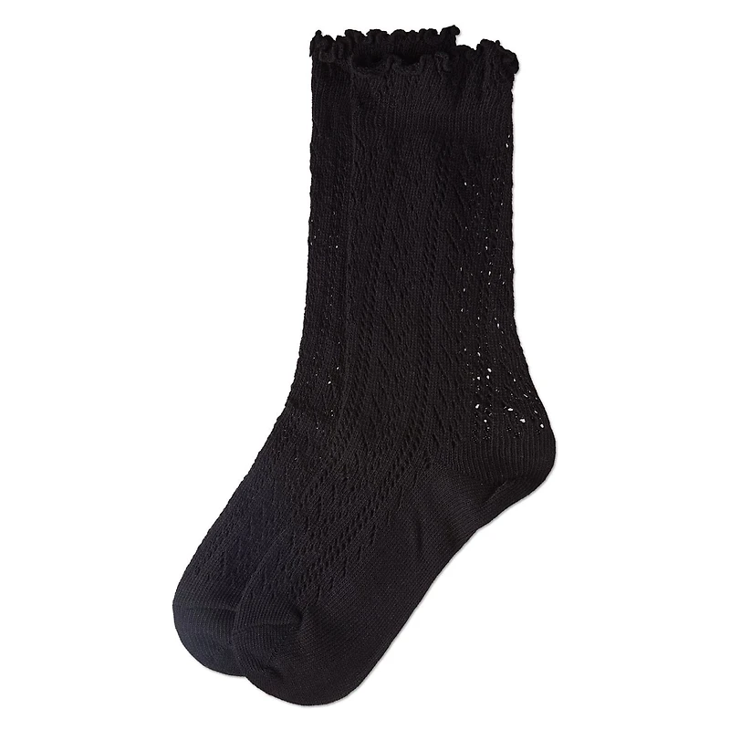 MeMoi Women's Ruffle Pointelle Crew Socks
