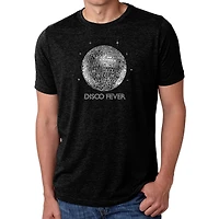 LA Pop Art Men's Cotton/Poly Blend Word T-Shirt - Disco Ball