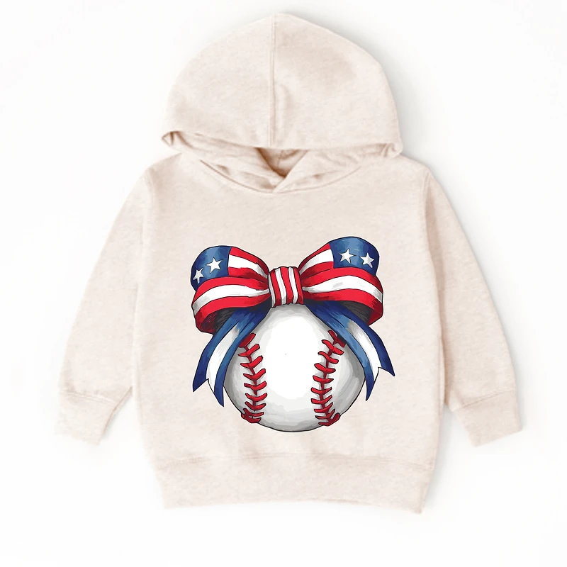 The Juniper Shop - Coquette Patriotic Baseball Toddler Hoodie